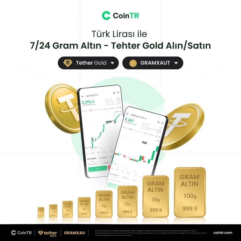 Türk lirası cinsinden Gram altın GRAMXAUT (Tehter Gold) CoinTR’de alım-satıma açıldı